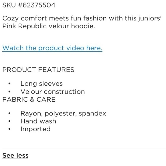 JUNIORS XL Pink Republic hooded sweatshirt - Picture 7 of 16